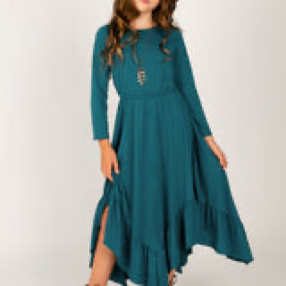 Joyfolie Girls Zonia Dress in Deep Sea (Dark Blue Green Teal Color)